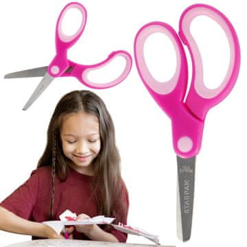 STARPAK Otroške škarje ZA DESNIČARJE, profilirane šolske škarje, VARNO za otroke 13 cm STARPAK