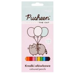 Pusheen Pusheen Svinčniki za otroke, šolske lesene trikotne svinčnike KOMPLET 12 barv 
