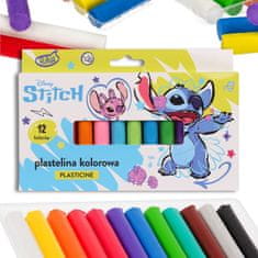 Disney DISNEY Stitch VARNA, barvna šolska PLASTELINA za otroke, komplet 12 BARV 