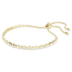 Swarovski Pozlačena zapestnica s prozornimi kristali Tennis Matrix 5730709