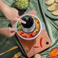 HOME & MARKER® Električni sekljalnik hrane 2 hitrosti, inox posoda, za meso in zelenjavo | MINCBOWL