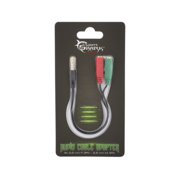 White Shark KABEL 3,5 mm x 2 F. 3Pin - 3,5 mm M. 4Pin 0,2M