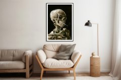 Zakito Posters Plakat 50x70 cm Lobanja s kadilsko cigareto, Van Gogh Vintage