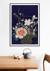 Zakito Posters Plakat 40x60 cm Košara za rože iz bambusa, Koson Japonski Vintage za dnevno sobo