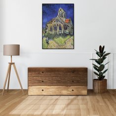 Zakito Posters Plakat 50x70 cm Cerkev v Auversu, Van Gogh Vintage za dnevno sobo