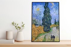 Zakito Posters Plakat 50x70 cm Cesta s cipreso in zvezdo, Van Gogh Vintage