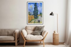 Zakito Posters Plakat 50x70 cm Cesta s cipreso in zvezdo, Van Gogh Vintage