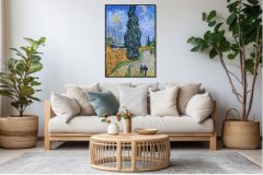 Zakito Posters Plakat 50x70 cm Cesta s cipreso in zvezdo, Van Gogh Vintage