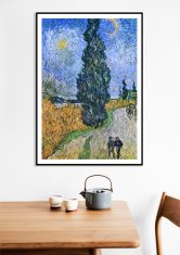 Zakito Posters Plakat 50x70 cm Cesta s cipreso in zvezdo, Van Gogh Vintage