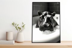 Zakito Posters Plakat 50x70 cm Vintage umetniški | Hipuś | Portret živali v pop art slogu za dnevno sobo