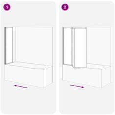 Vidaxl Zložljiva stena za tuš 141 x 132 cm s 3 ploščami