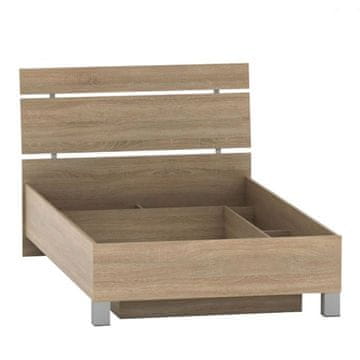 KONDELA Posteljni okvir s prostorom za shranjevanje Luna 120 - hrast