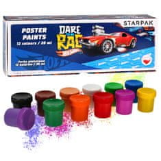 Hot Wheels Hot Wheels Plakatne barve za slikanje, plakatne barve za šolo 12 BARV 20 ml v kozarčkih 3+ 