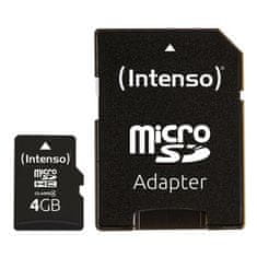 Intenso KARTICA 4GB MicroSDHC Class 10 20MB/s vključuje adapter za SD