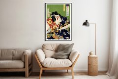 Zakito Posters Plakat 50x70 cm Igralec 2, Kunichika Japonski Vintage za dnevno sobo