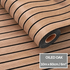 Smania Ojačana samolepilna stenska obloga (10m rola (6m²)) WoodyPanel - Oljen hrast | Okrasne stenske nalepke 