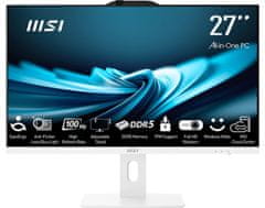 MSI Računalnik PRO AP272P 14M-882XEU i5 / 16GB / 500GB SSD / 27" FHD IPS 100Hz / NoOS / bel - nastavljiv po višini