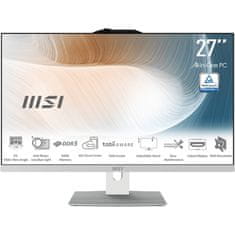 MSI Računalnik Modern AM272P 1M-1222XEU Core 7 / 16GB / 1TB SSD / 27" FHD / Windows 11 Pro / bel - nastavljiv po višini