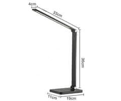 Platinet PDL888 namizna LED svetilka, 20 W, srebrna (LED-PL-PDL888S)