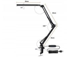 Platinet PDLD10 namizna LED svetilka, 10 W, črna