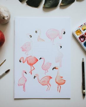 Be Nice EKO šolski zvezek 430/A4 clean - Flamingos