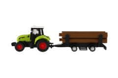 Teddies Traktor z vlečno plastiko 24 cm na vztrajniku 4 vrste