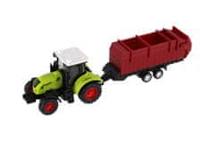 Teddies Traktor z vlečno plastiko 24 cm na vztrajniku 4 vrste