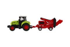 Teddies Traktor z vlečno plastiko 24 cm na vztrajniku 4 vrste