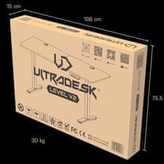 Ultradesk igralna miza LEVEL V2, 140x68cm, 72-117cm, električno nastavljiva višina