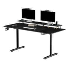 Ultradesk HIGHLANDER XXL BLACK računalniška miza, električno nastavljiva višina, 160X70 cm, 72-117 cm, črna