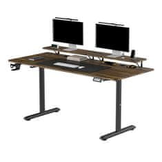 Ultradesk HIGHLANDER XXL BROWN računalniška miza, električno nastavljiva višina, 160X70 cm, 72-117 cm, rjava