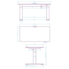 Ultradesk PULSAR otroška delovna miza, električno nastavljiva višina, 120X60 cm, 55-81 cm črna