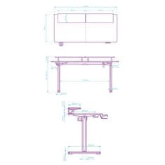 Ultradesk HIGHLANDER XXL WHITE računalniška miza, električno nastavljiva višina, 160X70 cm, 72-117 cm, bela