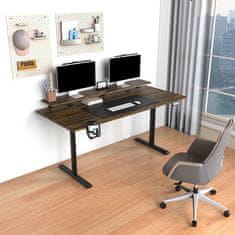 Ultradesk HIGHLANDER XXL BROWN računalniška miza, električno nastavljiva višina, 160X70 cm, 72-117 cm, rjava