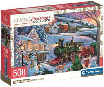 Clementoni Božični vlak Puzzle 500 kosov