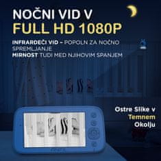 ANFIL ANFIL Otroški Video Monitor s Kamero – 5" Zaslon, Nočni Vid, Dvosmerni Zvok, Senzor Temperature, VOX Način, Kamera za Nadzor Dojenčka brez WiFi, Brezžična Notranja Kamera, Baby Monitor