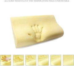Netscroll Ergonomski anatomski vzglavnik iz spominske pene, 20% več pene, 50x30cm, snemljiva hipoalergena pralna prevleka, odlična podpora vratu in hrbta, hranljiv in globok spanec, 1+1GRATIS, 1-1MemoryPillow