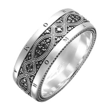 Thomas Sabo Prstan Thomasa Saboja "Knot of Love", TR2006-051-11-58, Sterling Silver, 925 Sterling srebro, cirkonij črn