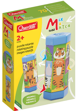 Quercetti Mix & Match vrtljiva sestavljanka, živali