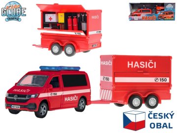 Otroški globus Traffic VW gasilci CZ design 27,5 cm kovinski reverz s prikolico