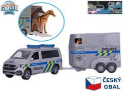 Otroški globus Traffic VW policijski kombi CZ 28 cm kovinski vzvratni mehanizem s prikolico