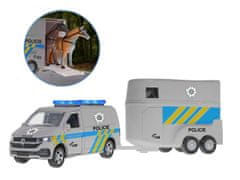 Otroški globus Traffic VW policijski kombi CZ 28 cm kovinski vzvratni mehanizem s prikolico