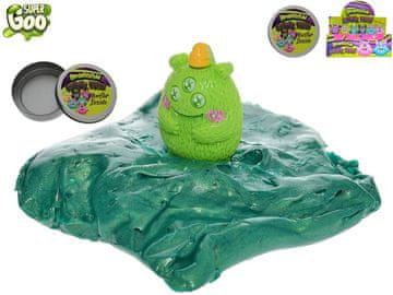 Super Goo Brainboooom skakanje masa 40 gr s figurico v pločevinki, - mešanica barv (zelena, roza, modra, temno modra, zlata, srebrna)