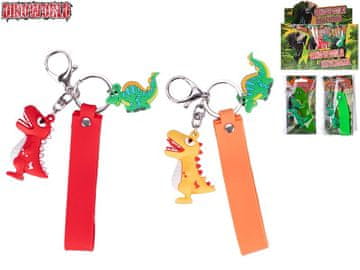 Obesek za ključe Dinoworld z dinozavri na kartici - mešanica barv (rdeča, svetlo zelena, temno zelena, oranžna)
