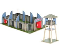 Dinoworld Dinopark leseni 65,5x42x20 cm s stolpom 34 cm