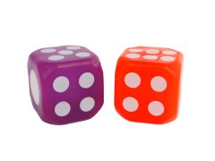 Jumbo 3,6 cm kocke na baterije z lučko 2 kosa - mešanica barv (rumena/modra, oranžna/zelena, roza/vijolična)