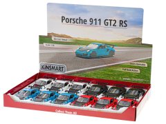 Kinsmart Porsche 911 GT2 RS 1:36 kovinski 12,5 cm - mešanica barv (rdeča, modra, bela, črna)