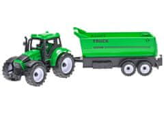 Traktor z vlečno vrvjo 29 cm na vztrajniku - mešanica barv (zelena, rdeča)