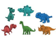 Noro Dino jajce 8 cm s sluzjo, dinozavrom in obročem - mešanica barv (rdeča, oranžna)