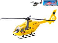 Helikopter 21 cm kovinski 1:72 - mešanica barv (rumena, rdeča, črna)